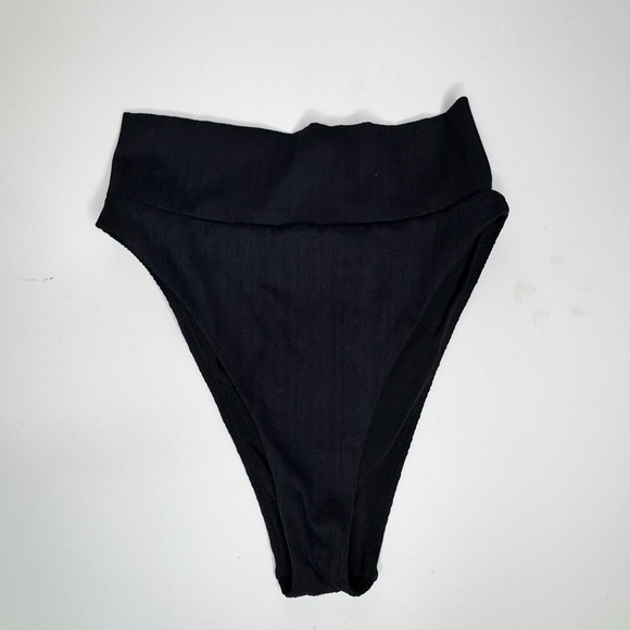 Aerie Ribbed Bikini Top Size Medium and Bottom in Black Size Small - Picture 7 of 9